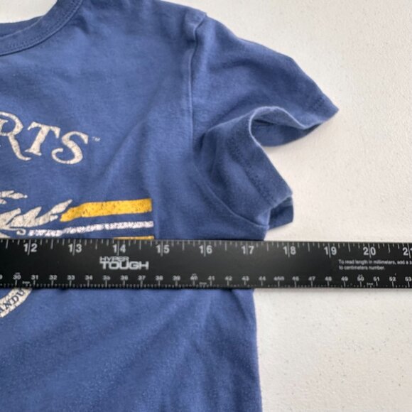 Harry Potter Hogwarts Crest Blue Graphic T-Shirt Size M 100% Cotton Tee Gold - Picture 5 of 8